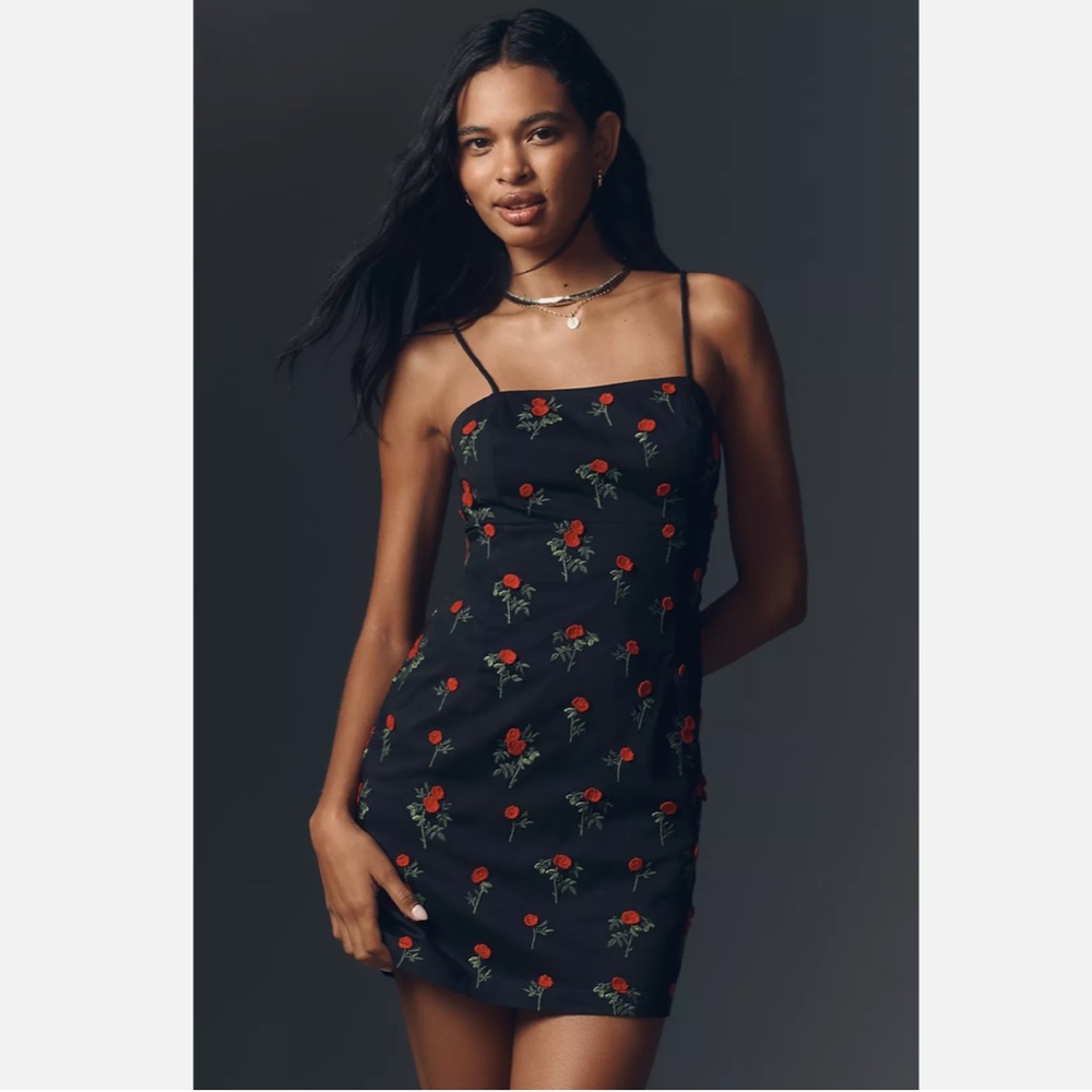 NWT ANTHROPOLOGIE THE BRYNNE 3D SPAGHETTI-STRAP DRESS BY MAEVE - Picture 3 of 3